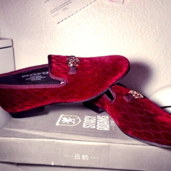 (NIB) Stacy Adams Burgundy Velour Loafer 10.5